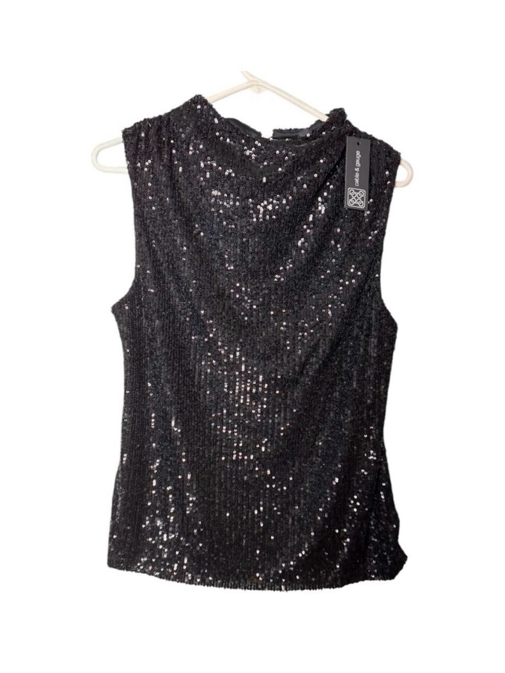 Cable & Gauge Black Sequin Sleeveless Cami